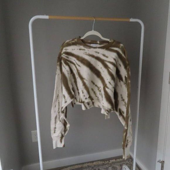 Good American Tie Dye Cropped Sweatshirt, Size 4 - USA-Made Essential - Picture 3 of 4